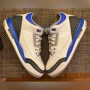 Nike Air Jordan 3 Retro GS Racer Blue White Shoe 398614-145 Size 7Y Women’s 8.5